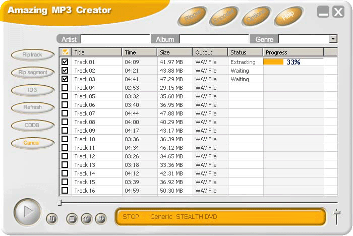 Amazing MP3 Creator Screenshot